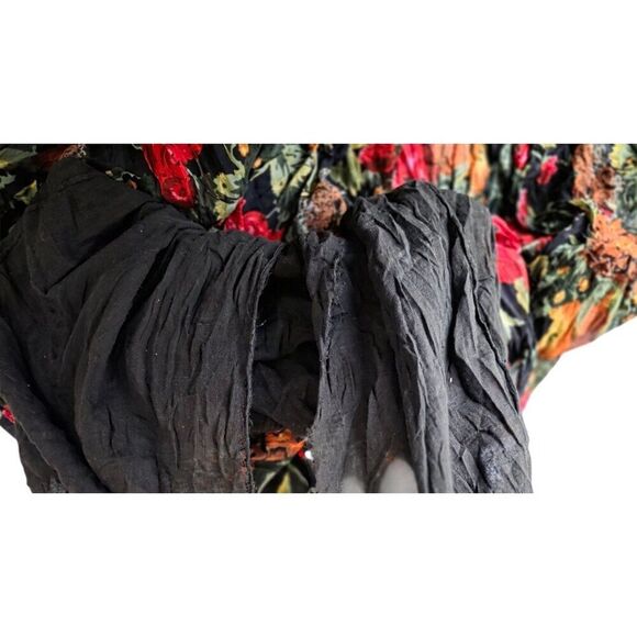 Vintage 90s Cotton Lined Gauzy Boho Grunge Dress Womens Size L Black - Picture 8 of 8